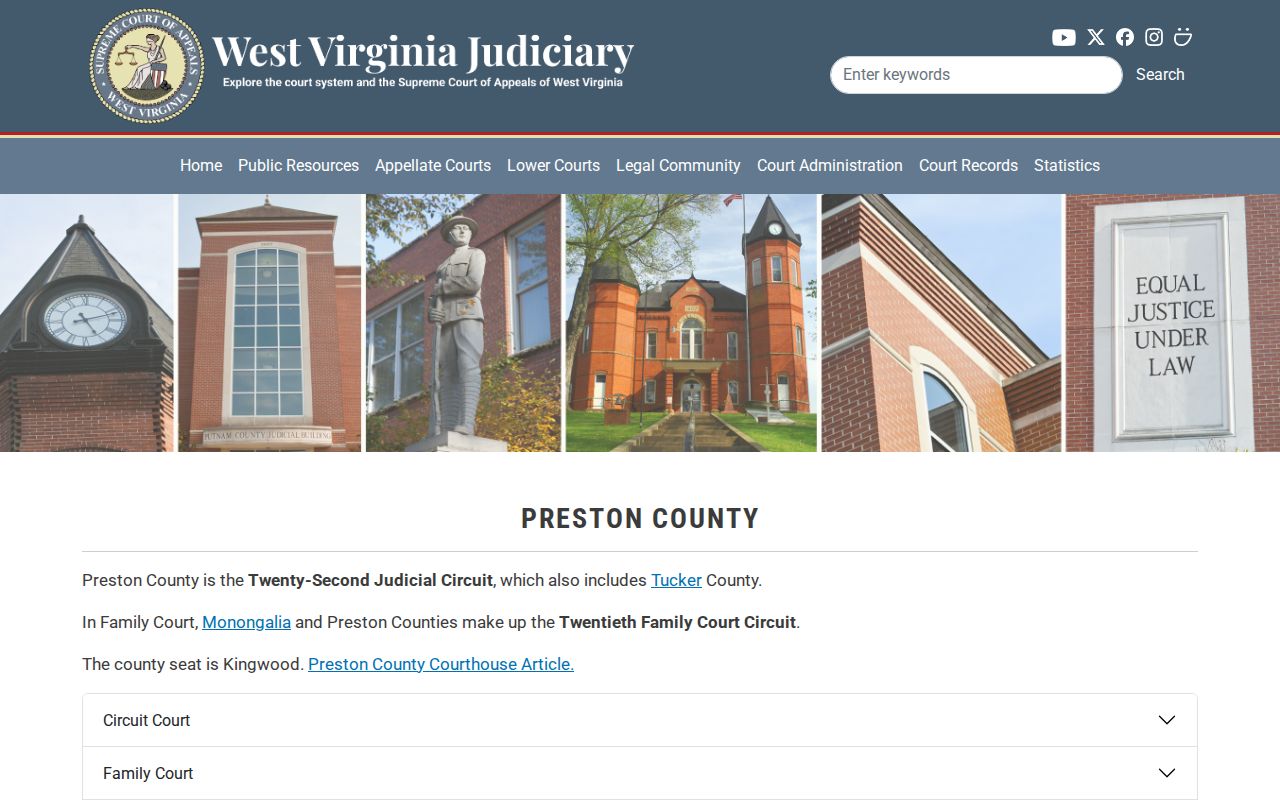 Preston County court record clerk roster