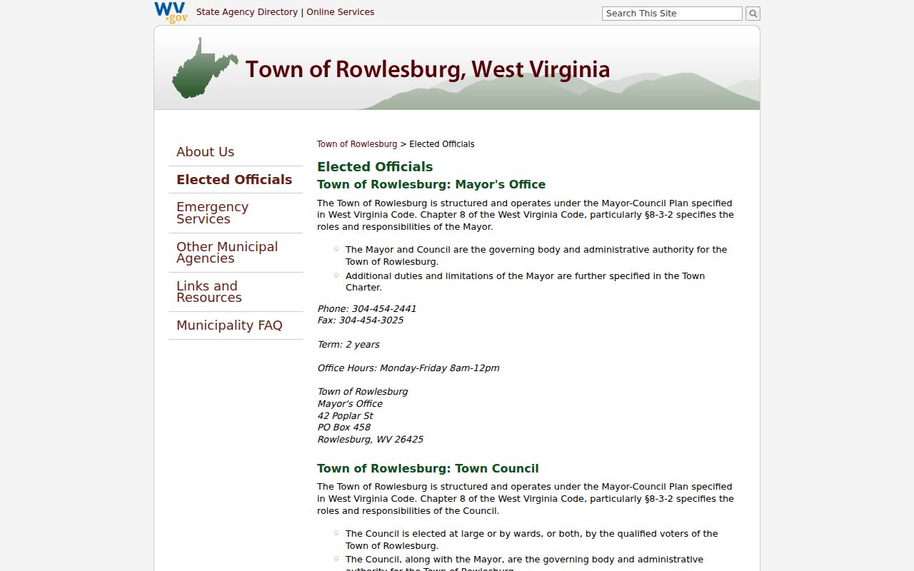Rowlesburg court docket mayor-council office hours source