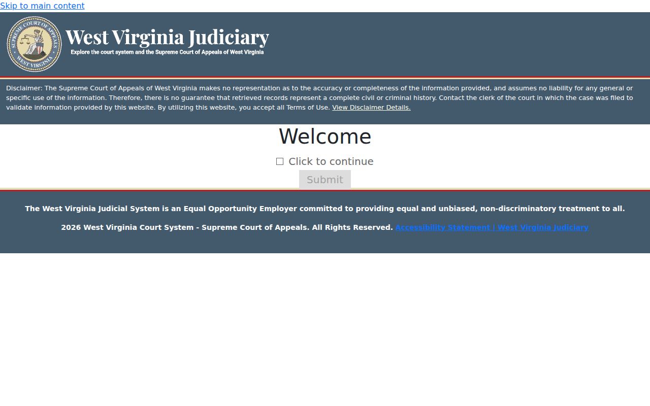 Preston County case lookup captcha screen